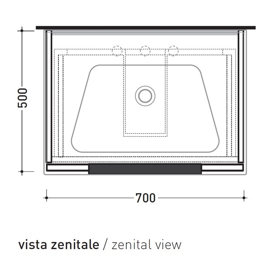 Immagine di Flaminia BOX base portaconsolle sospesa 2 cassetti, L.70 P.50 H.50 cm, per consolle Bloom 70, finitura OJ Bianco BBX809OJB