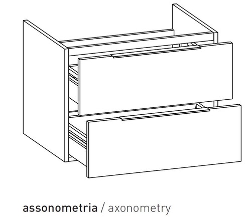 Immagine di Flaminia BOX base portaconsolle sospesa 2 cassetti, L.70 P.50 H.50 cm, per consolle Bloom 70, finitura OJ Bianco BBX809OJB