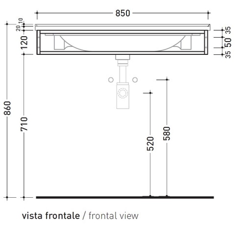 Immagine di Flaminia BLOOM struttura sospesa in metallo per consolle bloom 85, finitura cromo BM85S