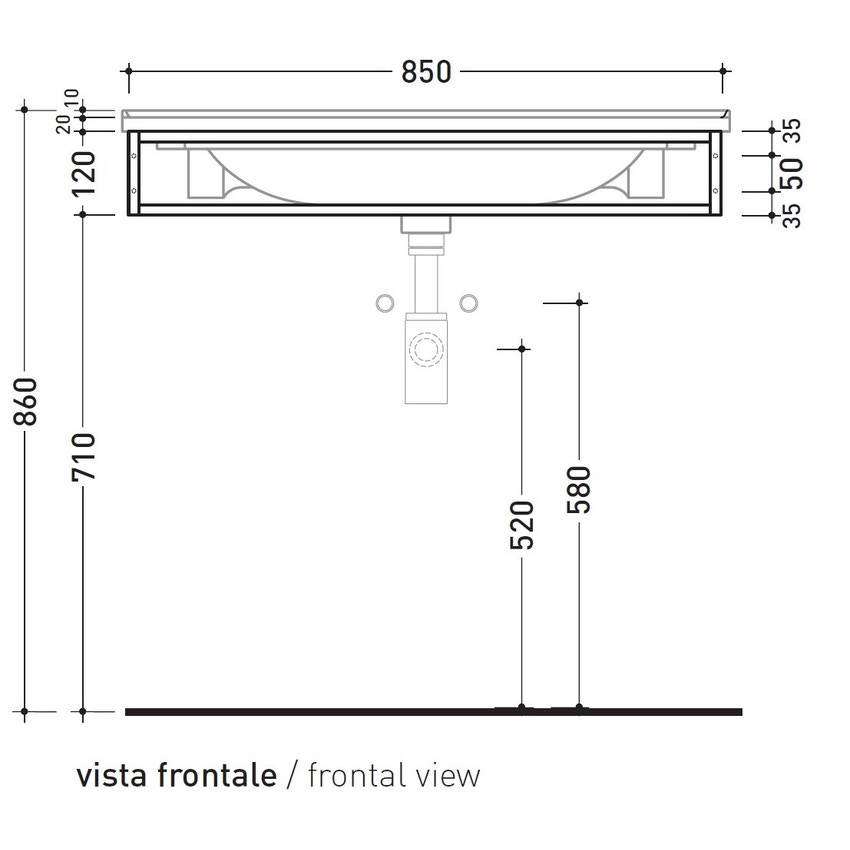 Immagine di Flaminia BLOOM struttura sospesa in metallo per consolle bloom 85, finitura cromo BM85S