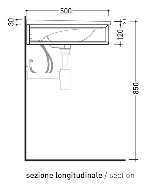 Immagine di Flaminia BLOOM struttura sospesa in metallo per consolle bloom 85, finitura cromo BM85S