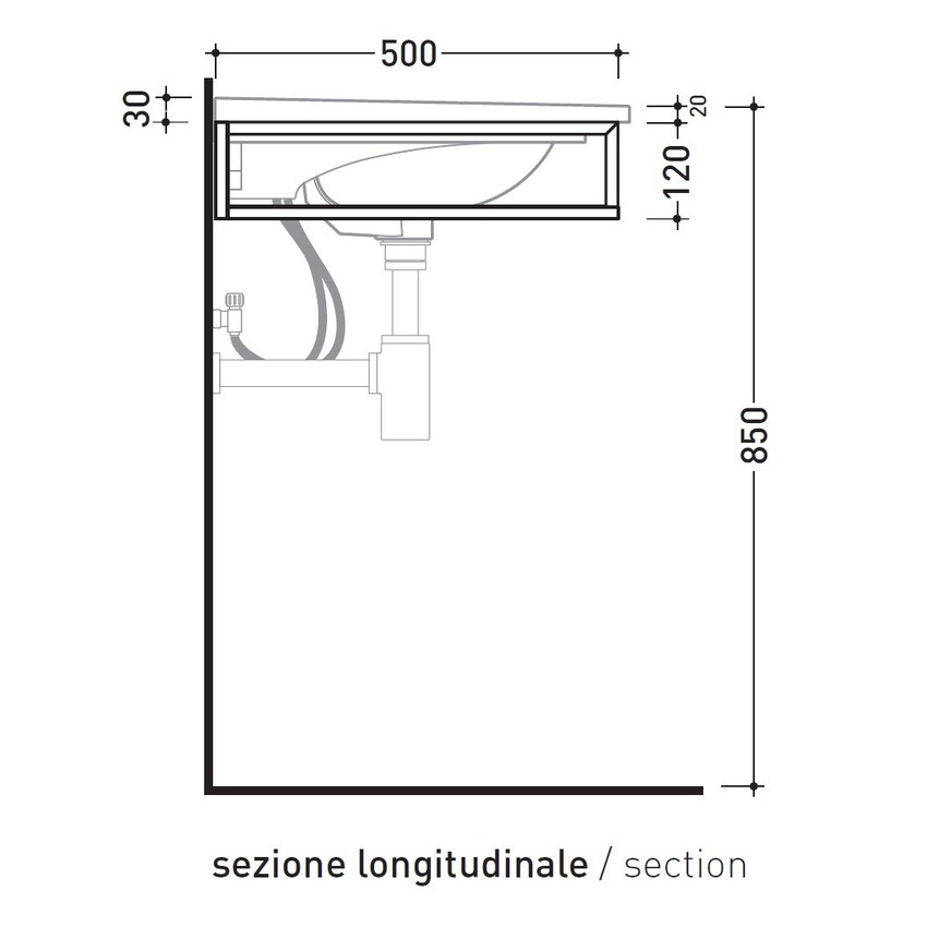 Immagine di Flaminia BLOOM struttura sospesa in metallo per consolle bloom 85, finitura cromo BM85S