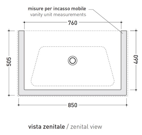Immagine di Flaminia BLOOM 85 consolle sospesa 87 cm, con troppopieno, colore bianco finitura lucido BM85L