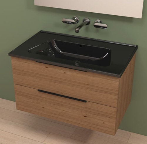 Immagine di Flaminia BOX base portaconsolle sospesa 2 cassetti, L.85 P.50 H.50 cm, per consolle Bloom 85, finitura ok arly BBX815ARL