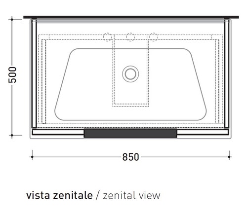 Immagine di Flaminia BOX base portaconsolle sospesa 2 cassetti, L.85 P.50 H.50 cm, per consolle Bloom 85, finitura ok arly BBX815ARL