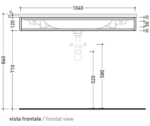Immagine di Flaminia BLOOM struttura sospesa in metallo per consolle bloom 105, finitura cromo BM105S