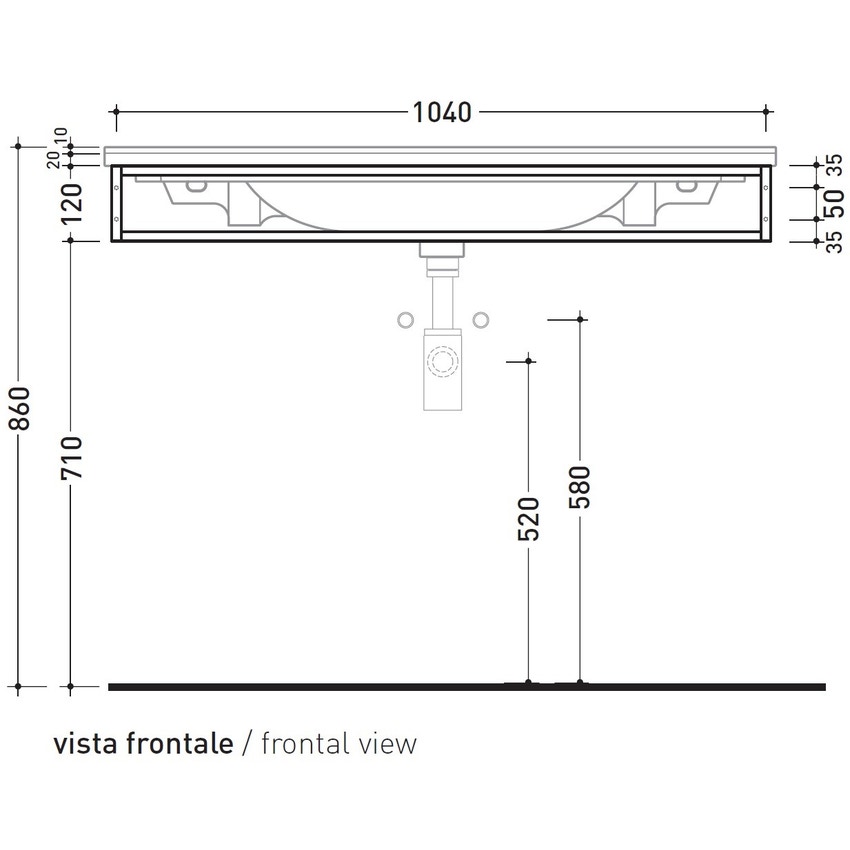 Immagine di Flaminia BLOOM struttura sospesa in metallo per consolle bloom 105, finitura cromo BM105S