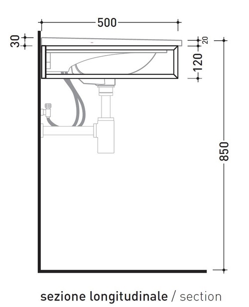Immagine di Flaminia BLOOM struttura sospesa in metallo per consolle bloom 105, colore nero finitura opaco BM105SNE