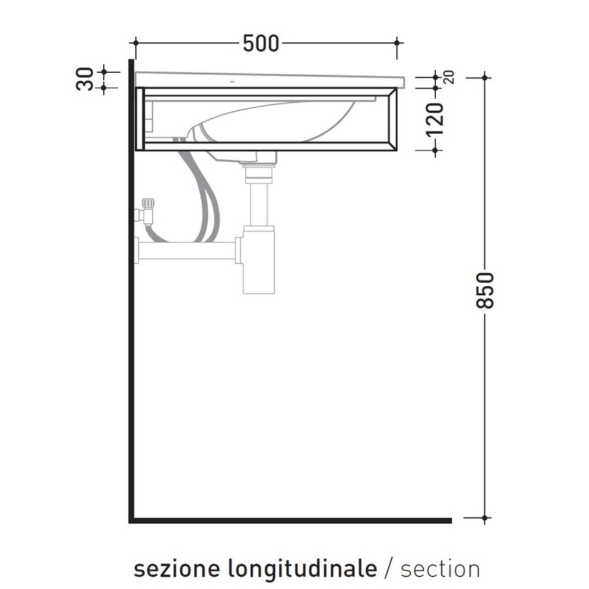 Immagine di Flaminia BLOOM struttura sospesa in metallo per consolle bloom 105, colore nero finitura opaco BM105SNE
