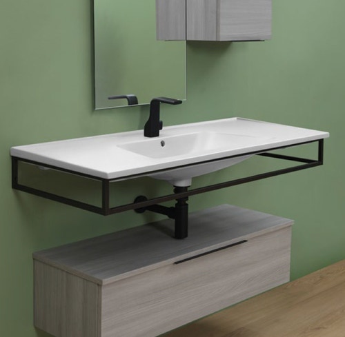 Immagine di Flaminia BLOOM struttura sospesa in metallo per consolle bloom 105, colore nero finitura opaco BM105SNE