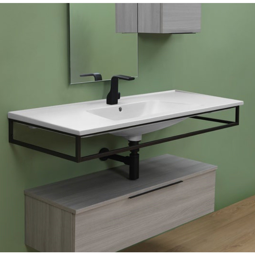 Immagine di Flaminia BLOOM struttura sospesa in metallo per consolle bloom 105, colore nero finitura opaco BM105SNE