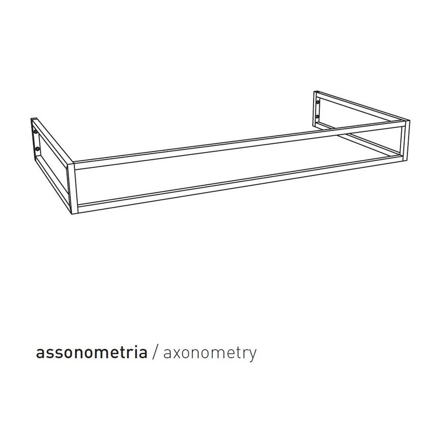 Immagine di Flaminia BLOOM struttura sospesa in metallo per consolle bloom 105, colore nero finitura opaco BM105SNE