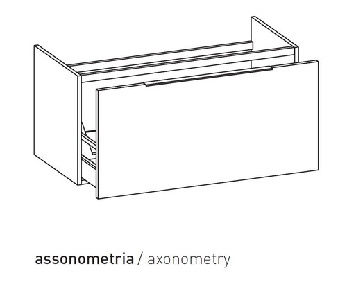 Immagine di Flaminia BOX base portaconsolle sospesa 1 cassetto, L.105 P.50 H.50 cm, per consolle Bloom 105, finitura oj grigio BBX835OJG