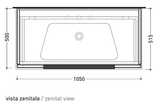 Immagine di Flaminia BOX base portaconsolle sospesa 1 cassetto, L.105 P.50 H.50 cm, per consolle Bloom 105, finitura oj grigio BBX835OJG
