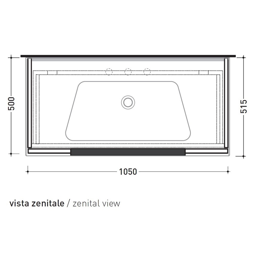 Immagine di Flaminia BOX base portaconsolle sospesa 1 cassetto, L.105 P.50 H.50 cm, per consolle Bloom 105, finitura oj grigio BBX835OJG
