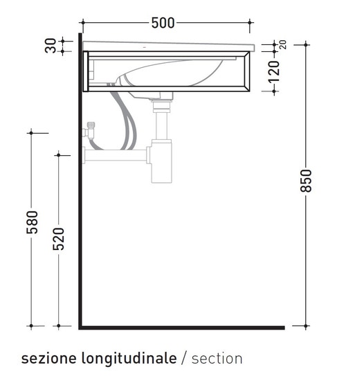 Immagine di Flaminia BLOOM struttura sospesa in metallo per consolle bloom 120, finitura cromo BM120S