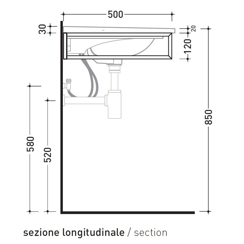 Immagine di Flaminia BLOOM struttura sospesa in metallo per consolle bloom 120, finitura cromo BM120S