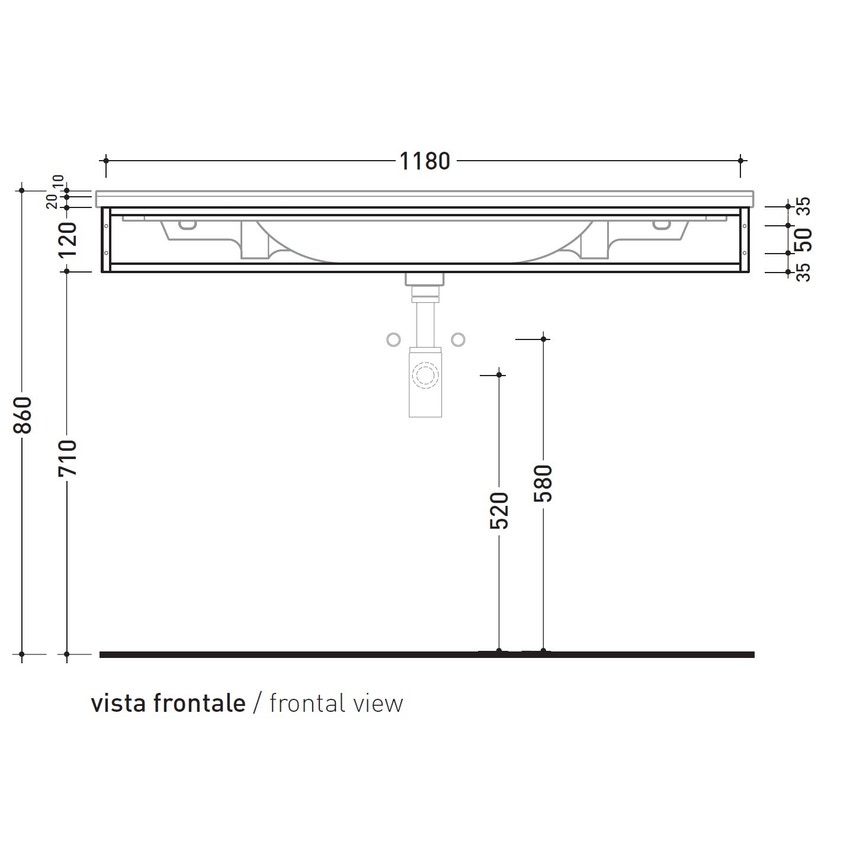 Immagine di Flaminia BLOOM struttura sospesa in metallo per consolle bloom 120, finitura cromo BM120S