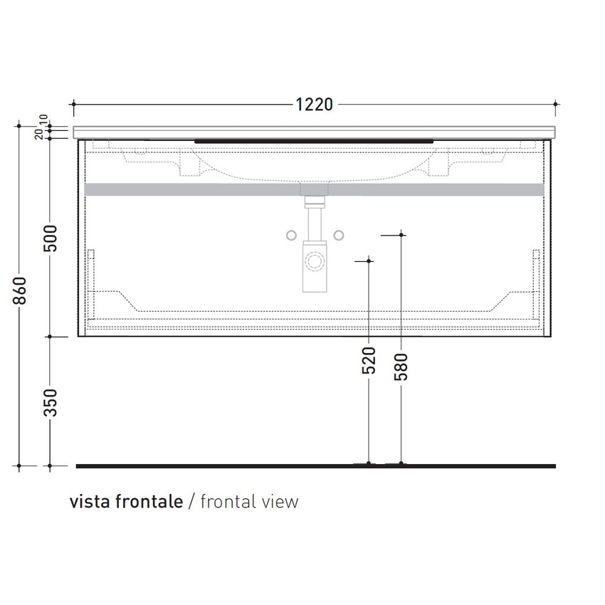 Flaminia BX211RARL BOX pensile sospeso 1 anta, L.35 P.21 H.112,5