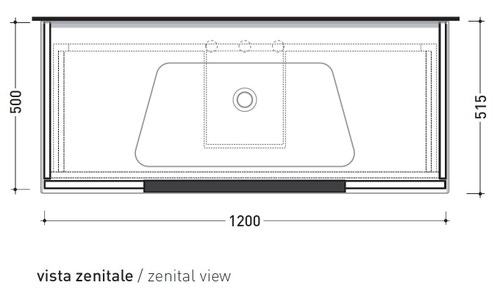 Immagine di Flaminia BOX base portaconsolle sospesa 2 cassetti, L.120 P.50 H.50 cm, per consolle Bloom 120, finitura oj bianco BBX949OJB