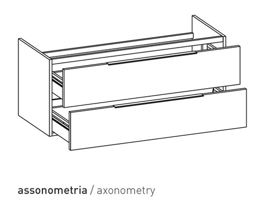 Immagine di Flaminia BOX base portaconsolle sospesa 2 cassetti, L.120 P.50 H.50 cm, per consolle Bloom 120, finitura oj bianco BBX949OJB