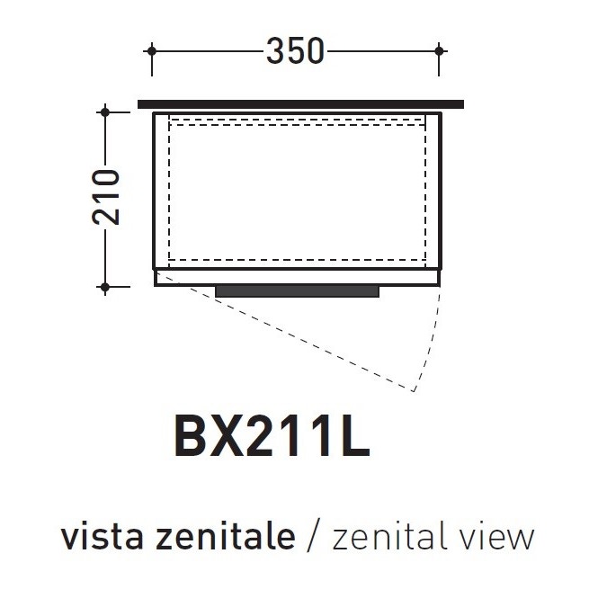 Flaminia BX211LARL BOX pensile sospeso 1 anta, L.35 P.21 H.112,5 cm,  cerniere a sinistra, finitura ok arly