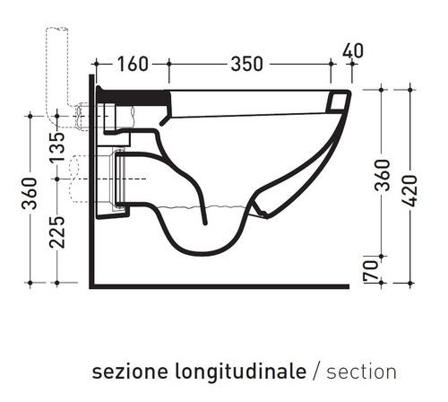 Immagine di Flaminia SPIN vaso sospeso, bianco 5085