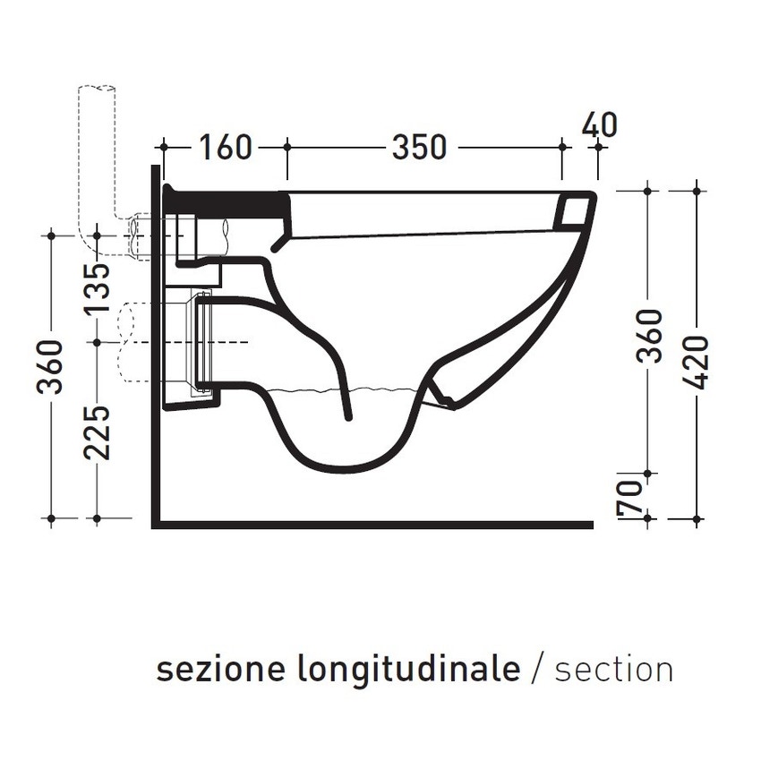 Immagine di Flaminia SPIN vaso sospeso, bianco 5085
