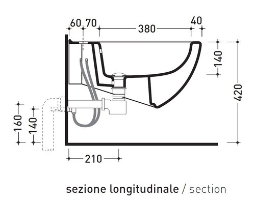 Immagine di Flaminia SPIN bidet sospeso monoforo, con troppopieno, colore bianco finitura lucido 5086