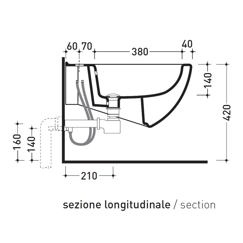 Immagine di Flaminia SPIN bidet sospeso monoforo, con troppopieno, colore bianco finitura lucido 5086