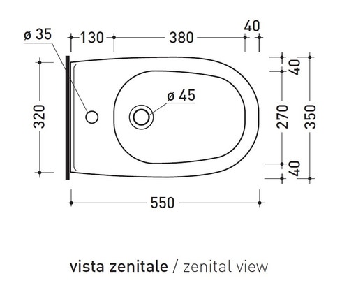 Immagine di Flaminia SPIN bidet sospeso monoforo, con troppopieno, colore bianco finitura lucido 5086