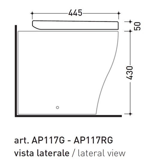 Immagine di Flaminia APP coprivaso avvolgente in termoindurente ANTRACITE finitura OPACO a discesa rallentata con cerniere a sgancio rapido  QKCW03-ANT-O