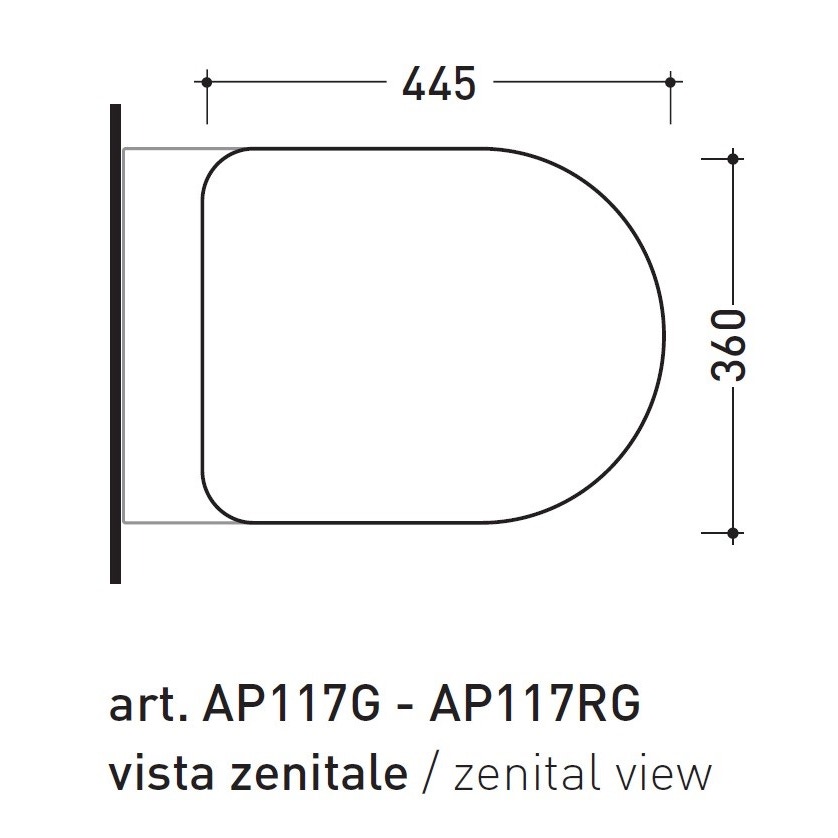 Immagine di Flaminia APP coprivaso avvolgente in termoindurente ANTRACITE finitura OPACO a discesa rallentata con cerniere a sgancio rapido  QKCW03-ANT-O