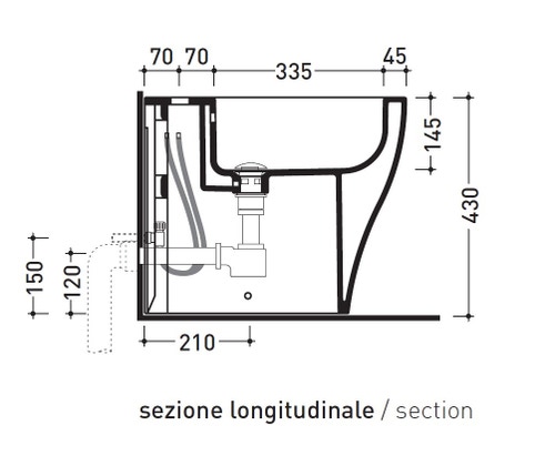 Immagine di Flaminia APP bidet back to wall monoforo, colore avana finitura lucido AP217AV