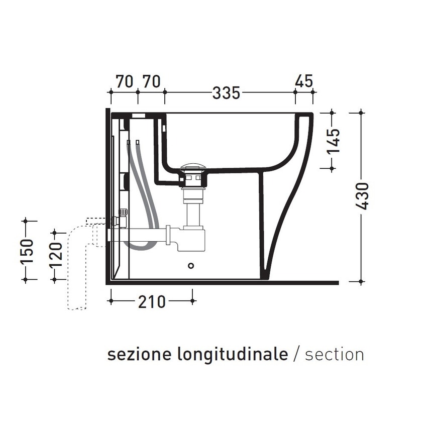Immagine di Flaminia APP bidet back to wall monoforo, colore avana finitura lucido AP217AV