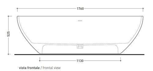 Immagine di Flaminia APP vasca freestanding 176 cm, in pietraluce, colore bianco finitura lucido AP176V