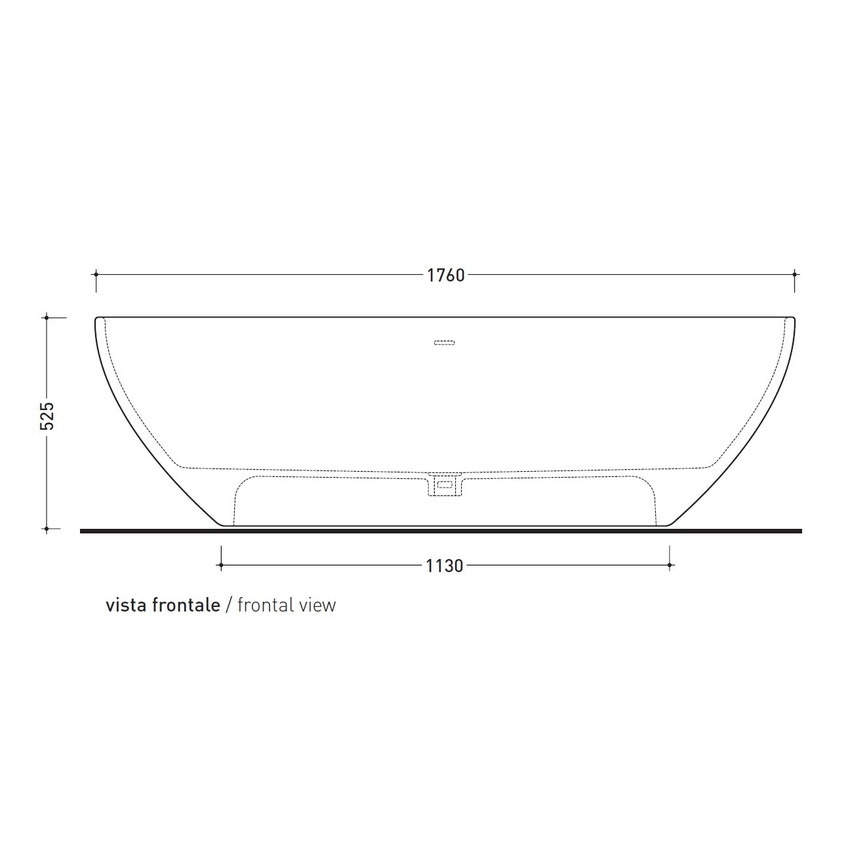 Immagine di Flaminia APP vasca freestanding 176 cm, in pietraluce, colore bianco finitura lucido AP176V