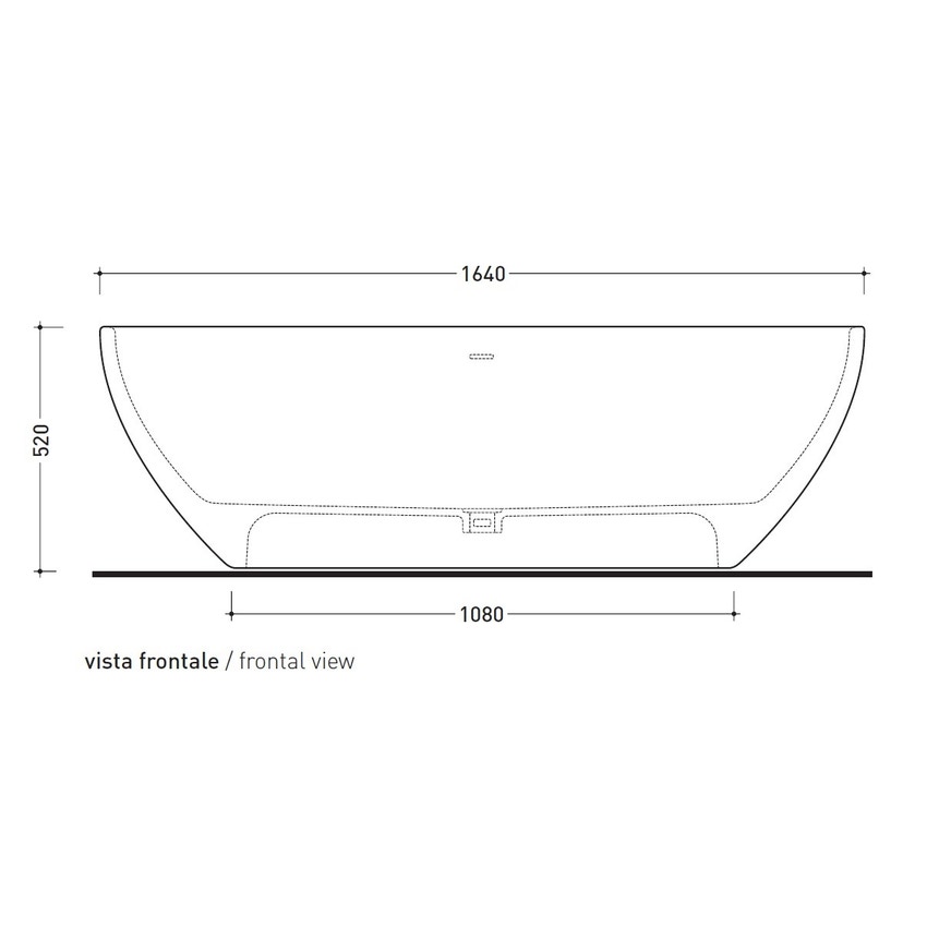 Immagine di Flaminia APP vasca freestanding 165 cm, in pietraluce, colore carbone finitura opaco AP165VCAR