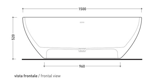 Immagine di Flaminia APP vasca freestanding 150 cm, in pietraluce, colore bianco finitura lucido AP150V