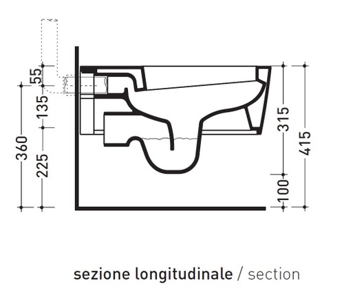 Immagine di Flaminia LINK vaso sospeso, senza sedile, colore bianco finitura lucido 5051/WC