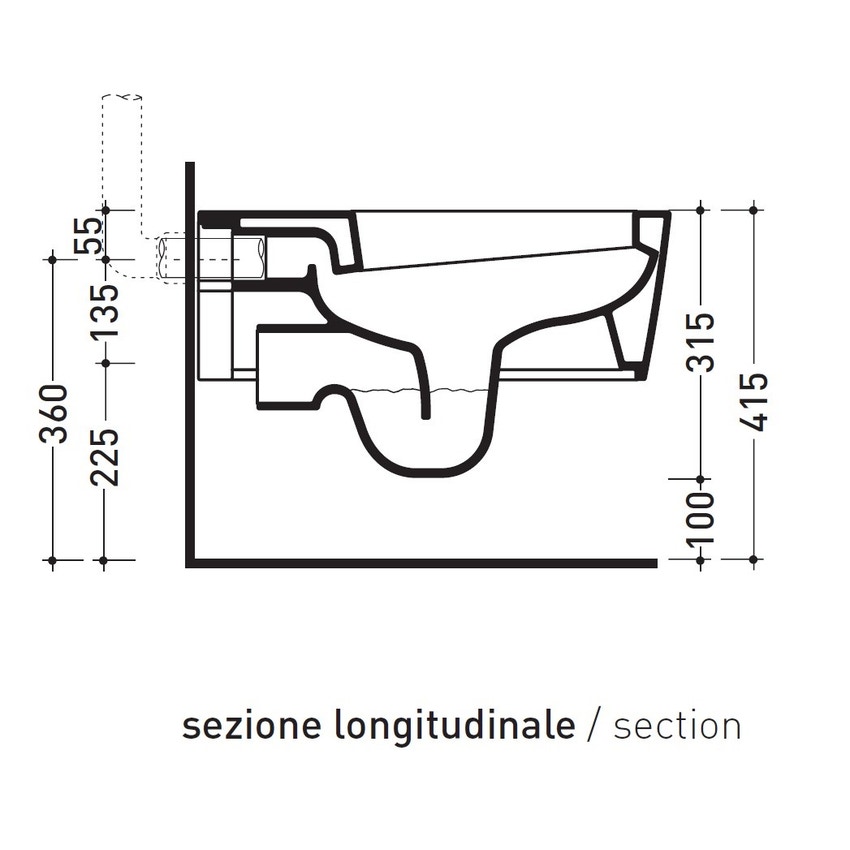 Immagine di Flaminia LINK vaso sospeso, senza sedile, colore bianco finitura lucido 5051/WC
