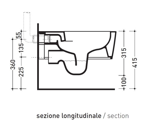 Immagine di Flaminia LINK vaso sospeso con sistema goclean®, senza sedile, colore argilla finitura opaco 5051/WCGARG