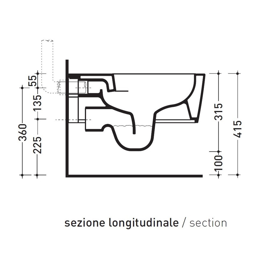Immagine di Flaminia LINK vaso sospeso con sistema goclean®, senza sedile, colore argilla finitura opaco 5051/WCGARG