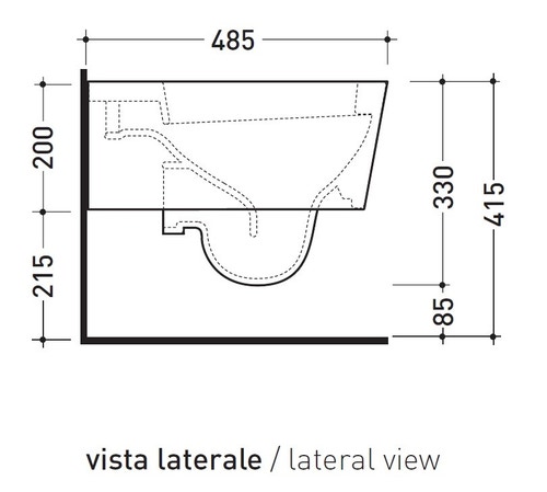 Immagine di Flaminia MINI LINK vaso sospeso, colore bianco finitura lucido 5064