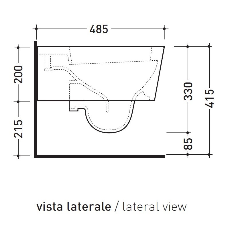 Immagine di Flaminia MINI LINK vaso sospeso, colore bianco finitura lucido 5064