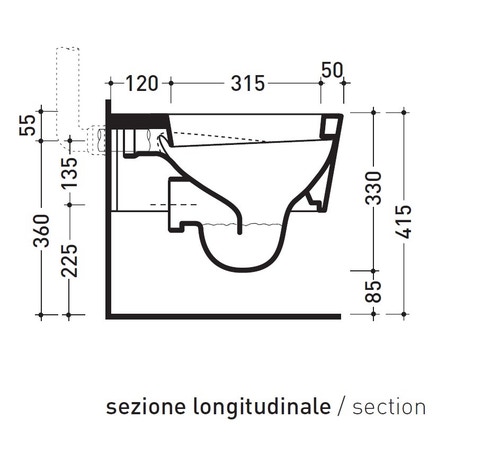 Immagine di Flaminia MINI LINK vaso sospeso, colore bianco finitura lucido 5064