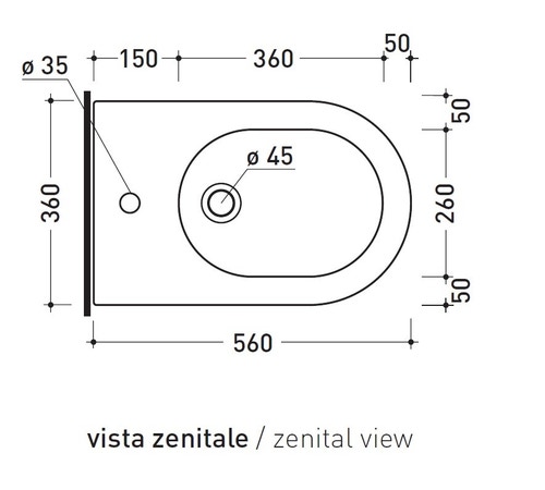 Immagine di Flaminia LINK bidet sospeso monoforo, con troppopieno, colore bianco finitura lucido 5051/B