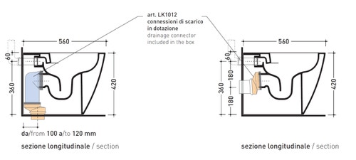 Immagine di Flaminia LINK vaso back to wall con sistema goclean®, scarico S/P, senza sedile, colore bianco finitura lucido LK117G