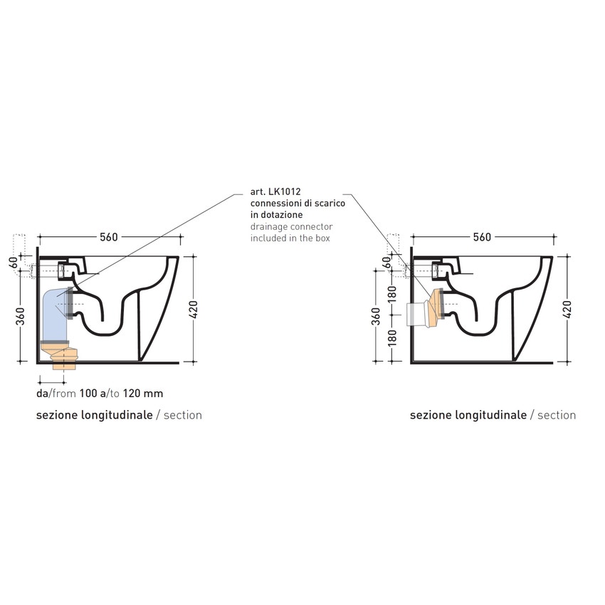 Immagine di Flaminia LINK vaso back to wall con sistema goclean®, scarico S/P, senza sedile, colore bianco finitura lucido LK117G