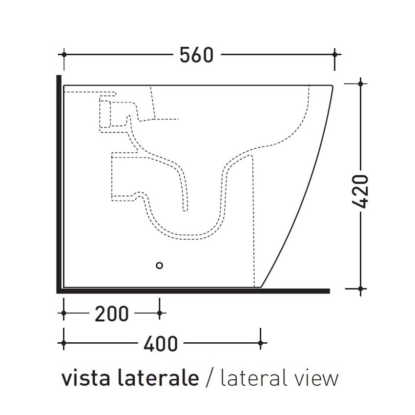 Immagine di Flaminia LINK vaso back to wall con sistema goclean®, scarico S/P, senza sedile, colore nero finitura lucido LK117GNER